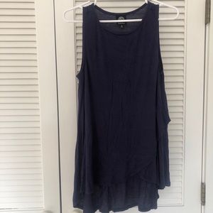Bobeau Navy Tiered Tank Top